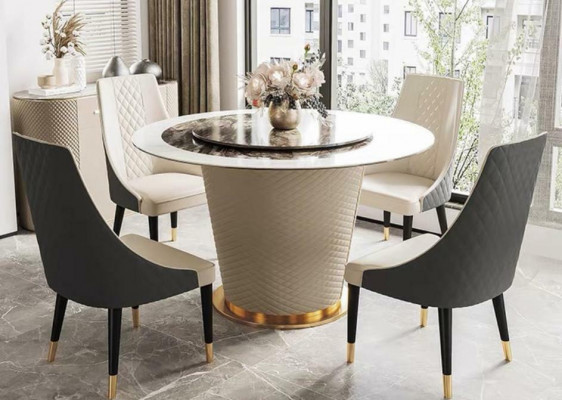 Marmor Iessdësch Modern Iesszëmmer Wunnzëmmer Kichen Dëscher Design Dësch Ronn Nei