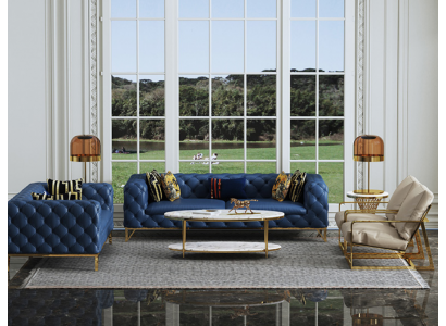 Komplett Set Sofagarnitur 3 2 1 1 Sëtz Luxus Designer 4tlg. Ledersofa