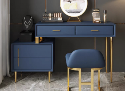 Schminktisch Spigel Hocker Komplett Deko Set Kommode Schlofzëmmer Neit