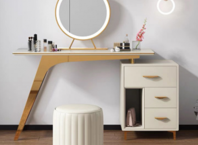 Schminkdësch Spigel Hocker Komplett Set Kommod Schlafzimmer Nei 2tlg