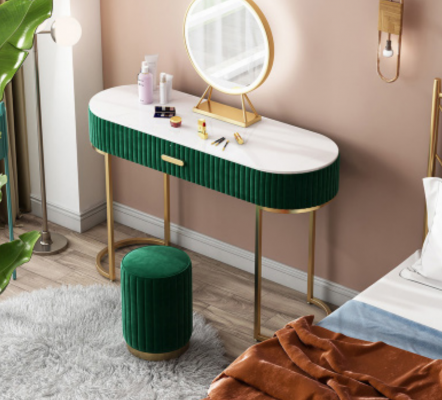 Schminktisch Design Konsolendëscher + Hocker Friseurdësch Make-Up Dësch Nei