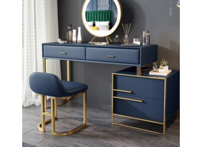 Make-up-Dësch Spigel Hocker Komplett Set Kommode Schlofkummer