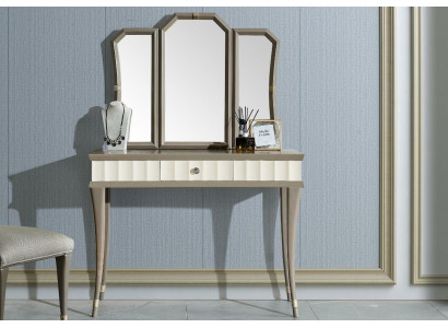 Schminktisch mat Spigel Luxus Schlofkummer Konsol Neit 2tlg. Set Massivholz