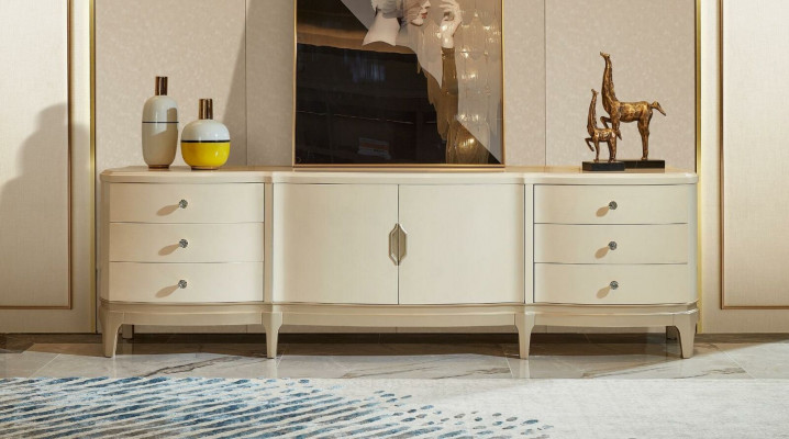 Design Kommode Luxus Regal Side Low Board Schaf Anrichte Massivholz Nei