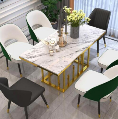 Luxus Iessdësch Iesszëmmer Miwwelen Ariichtung Dësch Metall Design Dëscher Iessdëscher