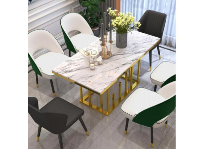 Luxus Iessdësch Iesszëmmer Miwwelen Ariichtung Dësch Metall Design Dëscher Iessdëscher