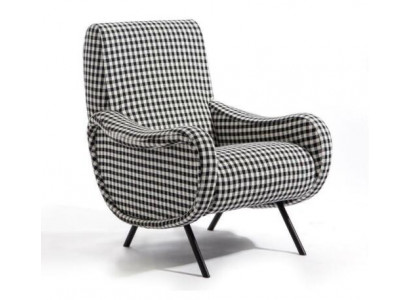Designer Lehnstull Polstersofa 1-Sëtzer Edelstol mat Textil Sëtzstell.