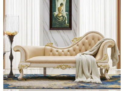 Chaiselongue Canapé Lieder Liege Ottoman Sofa Chesterfield Massivholz