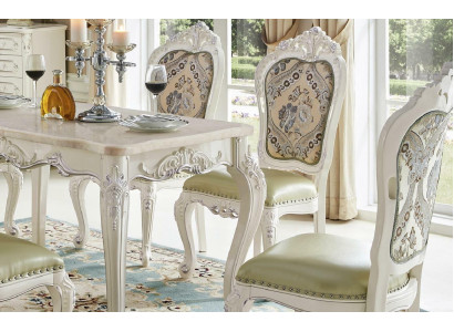 Design 6x Still Fauteuil Grupp Set Gastro Nei Iesszëmmer Polster Massivholz