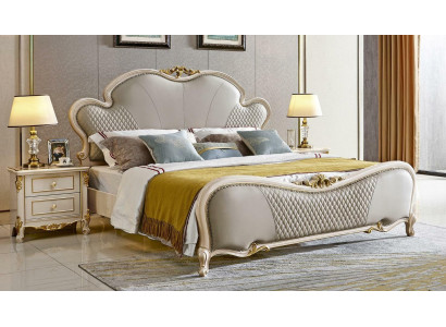 Klassesch Miwwelen Luxus Bett 3-Deeler Set x2 Schlofkummer Nuetsdëscher Massivholz