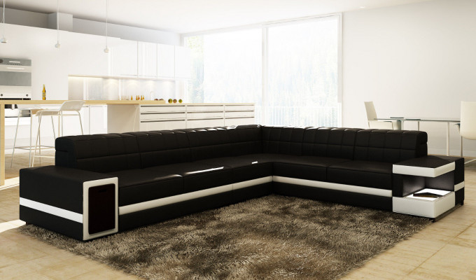 Ledercouch Canapé Couchage Canapés Polster Sëtz Eckcouch Wunnlandschaft Grouss XXL
