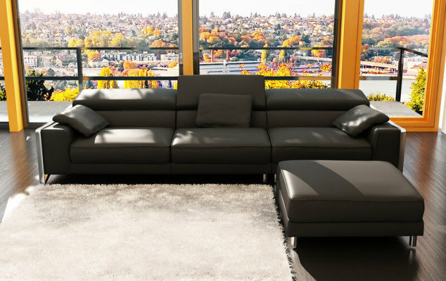 Design Ledersofa Sofa Canapé Polster Eck Sëtz Dekor Garnitur Wunng Landschaft