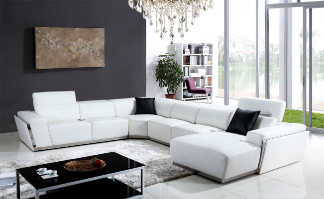 Multifunktiouns Relax Ecksofa Ledersofa Sofa Couche Polster Eck Sëtz Garnitur