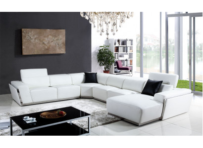 Multifunktiouns Relax Ecksofa Ledersofa Sofa Couche Polster Eck Sëtz Garnitur