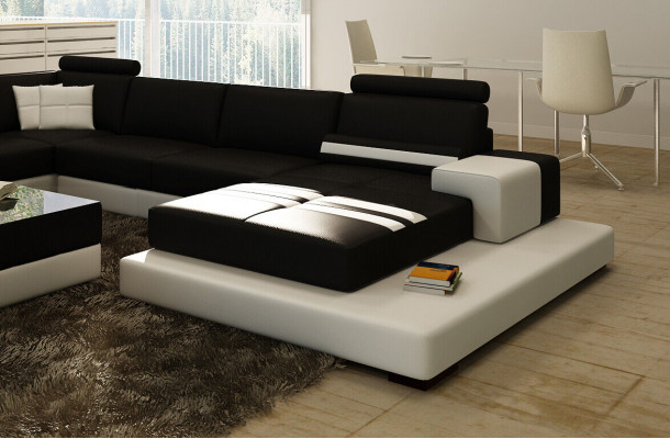 Modern XXL Grouss Wunnlandschaft Sofa Canapé Polsters Eck Sofas Garnitur