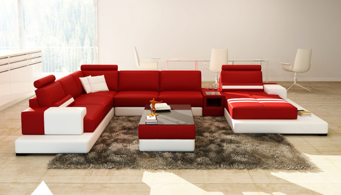 Modern XXL Grouss Wunnlandschaft Sofa Canapé Polsters Eck Sofas Garnitur