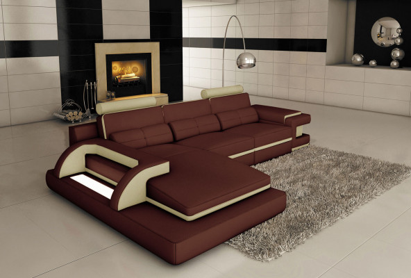 Designt Polstersofa Ecke Liederdivan Sofa Canapé Sitz Garnitur Wohnlandschaft