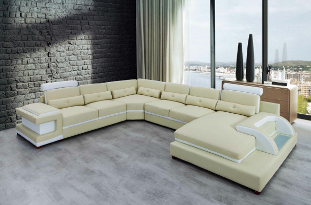 Ledercouch XXL Grouss Canapéë Sofa Couch Couch Polster Eckcouch Wunnlandschaft Lieder