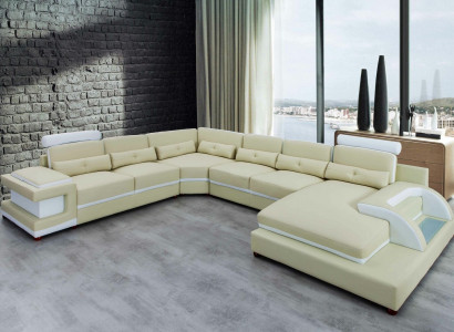 Ledercouch XXL Grouss Canapéë Sofa Couch Couch Polster Eckcouch Wunnlandschaft Lieder