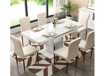 Dësch Luxus Dëscher Modern Iesszëmmer Miwwelen Iessdëscher Holz Holzdëscher Brong Wäiss
