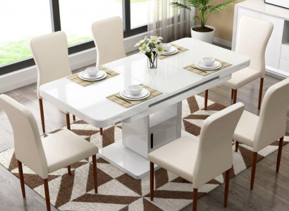 Dësch Luxus Dëscher Modern Iesszëmmer Miwwelen Iessdëscher Holz Holzdëscher Brong Wäiss