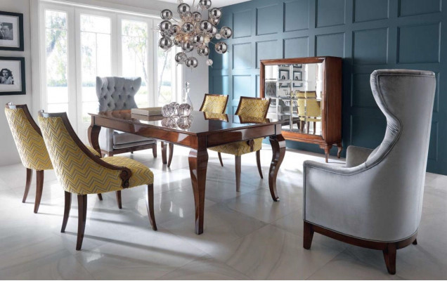 Héichglanz Dësch Iesszëmmerdësch Dëscher Iessdësch Braun Luxus Iesszëmmer Holz Nei