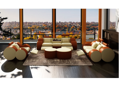 Designer Polster Sofagarnitur Set XXL Liederstull Couch 3+2+1 Modern Sofa Canapéen