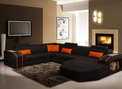 Wunnlandschaft Wunnzëmmer Ecksofa Lieder Sofa Couch Polster Garnitur