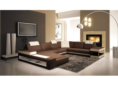 Grousst XXL Lieder Sofa Couch Sëtz Polster U Form Garnitur Sofas Lieder