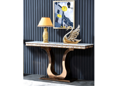 Designer Edelstahl Konsolendësch Dësch Konsole Konsolendëscher