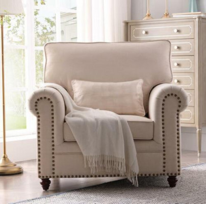 Fauteuil Stoff Canapé Einsitzer Miwwel Relax Sëtz Design Canapé Lounge Textil Landhaus