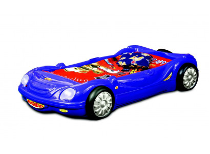 Kannerzëmmer Bett Kannerbett Auto Rennbett Design mat Luucht Matratz