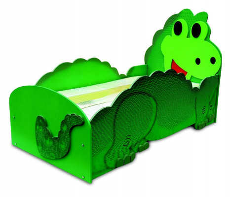 Dino grousst Bett mat Matratz Kannerbett Kannerzëmmer Kanner Zëmmer Betten