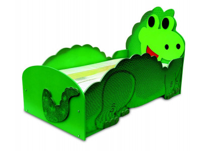 Dino grousst Bett mat Matratz Kannerbett Kannerzëmmer Kanner Zëmmer Betten
