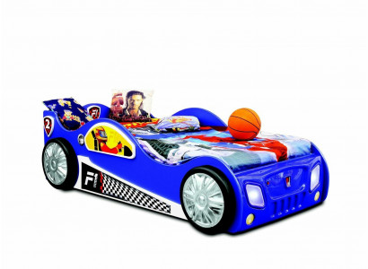 Rennwon Auto Bett Kanner Miwwel Schlofzëmmer Kand Better Holz + Matrass