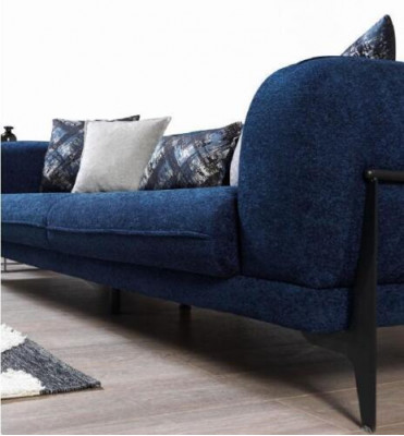 Luxus Dräisëtzer Sofa 3 Sëtzer Sofas Sëtz Design Modern Miwwelen Couchen Blo Nei
