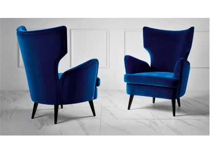 Fauteuil Fauteuil-Ohrensessel 1 Sëtzer Stoff Luxus Wunnzëmmer Modern Blo