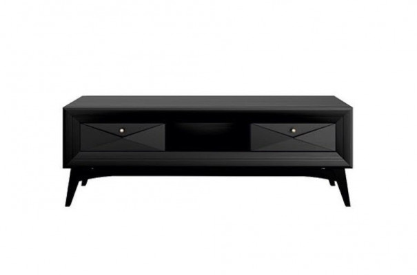 Lowboard TV Ständer Sideboard Dësch Wunnzëmmer Modern Holz Schwaarz Design