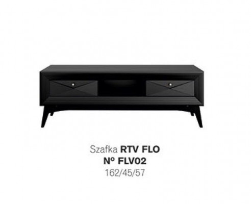 Lowboard TV Ständer Sideboard Dësch Wunnzëmmer Modern Holz Schwaarz Design