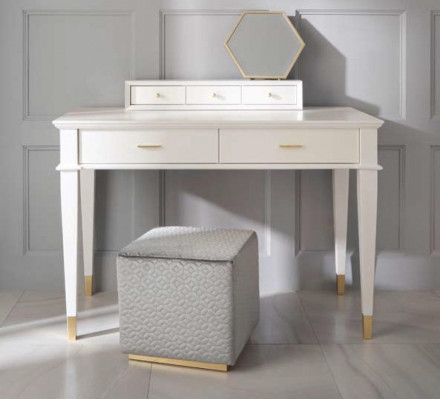 Schminktisch Konsolentisch Konsole Dësch Luxus Holz Schlofkamera Wäiss Modern