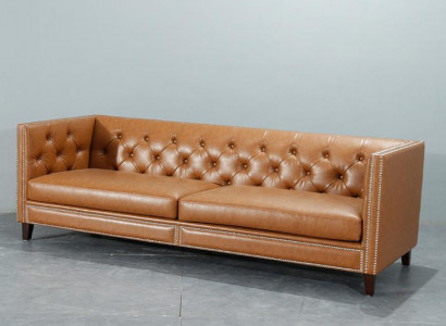 Sofa 4 Sëtzer Polstersofa Modern Sëtz Polyester Design Couch Orange
