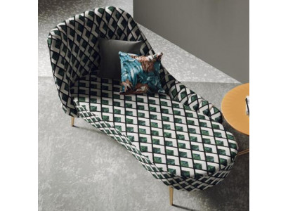 Textil Chaise Lounge Léistung Polster Léien Sofa Chaiselounge Relax Club Miwwelen