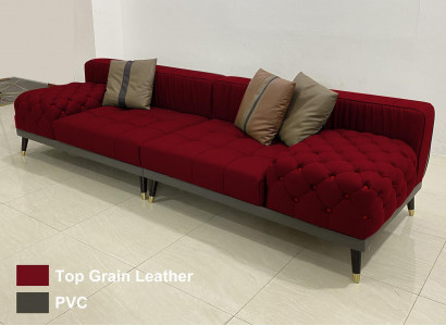 Chesterfield Grouss Canapé Luxus Miwwelen Couch Polster Sofa Sofa 4-Sëtz.