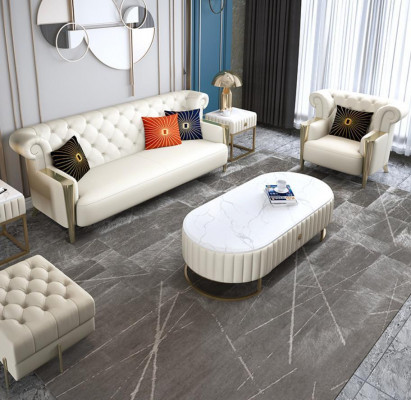 Soffagarnitur 3-2-1 Sëtzer Garnitur Polster Canapé Sofa Sofen Chesterfield