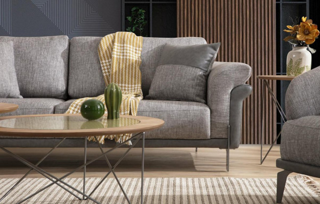Italienesch Stil 2x Ronnd Coupeuch Dëscher Luxus Braun Wunnzëmmer Dësch