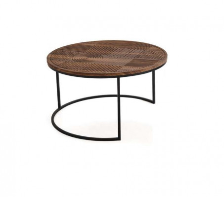 Modern Dëscher Designer Luxus Säitentisch Nei Canapé Dëscher Dësch 2 Stéck Braun.