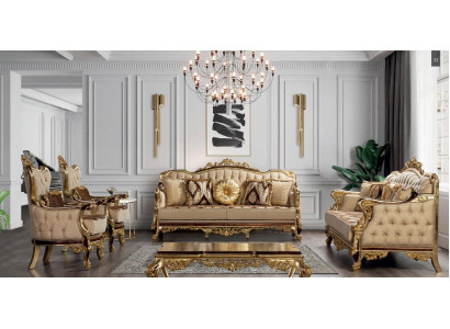 Klassesch Sofa Set Couchtisch Sëtzgeleeënheet Couch 5pc Chesterfield Miwwelen