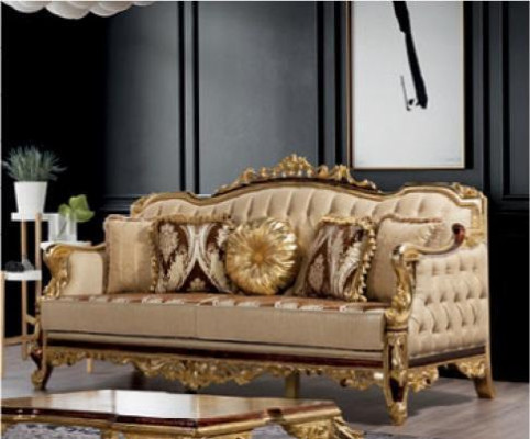 Klassesch Sofa Set Couchtisch Sëtzgeleeënheet Couch 5pc Chesterfield Miwwelen