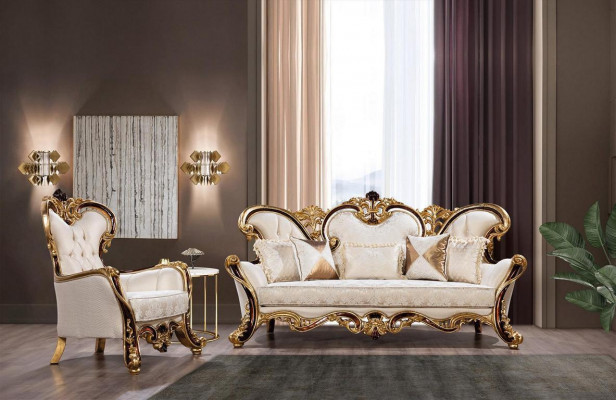 Luxus Sofasaz Barock Rokoko Sofa Set 3+3+1+1 Couchtisch