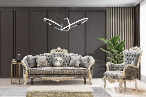 Klassesch Chesterfield Barock Canapé Wunnzëmmer Miwwele Komplett Set 5 Stécker